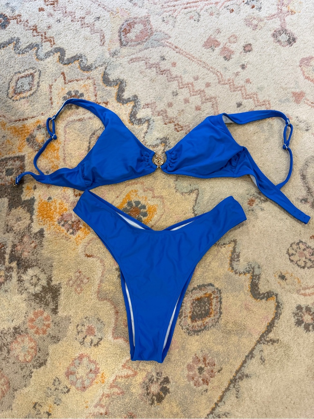 Cupshe Blue Triangle Bikini Set